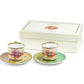Summer Savanna Leopard Fine Porcelain Cup and Saucer Set of 2 with Gift Box