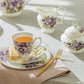 Purple Pansy Bone China 11-Piece Tea Set