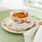 Peony and Strawberry Cream Bone China 9-Piece Tea Set
