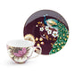 Peacock Lotus Garden Pink Fine Porcelain Assorted Cup and Saucer Sets