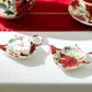 Poinsettia Fine Porcelain Tea Bag Holder Set of 4