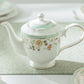 Yellow Corn Flowers with Mint Rim Fine Porcelain Teapot