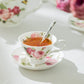 Stechcol Gracie Bone China Kensington Pink Rose Bone China Tea Cup and Saucer set
