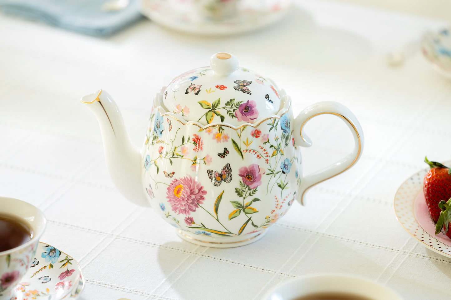 Butterfly Garden Fine Porcelain Tea Set
