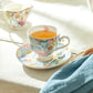 Spring Flowers with Hummingbird Fine Porcelain Tea Cup and Saucer