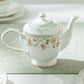 Yellow Corn Flowers with Mint Rim Fine Porcelain Teapot