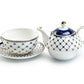 Trellis Blue Gold Fine Porcelain Tea For One Set