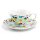 Grace Teaware Blue Shabby Rose Fine Porcelain Tea Cup and Saucer