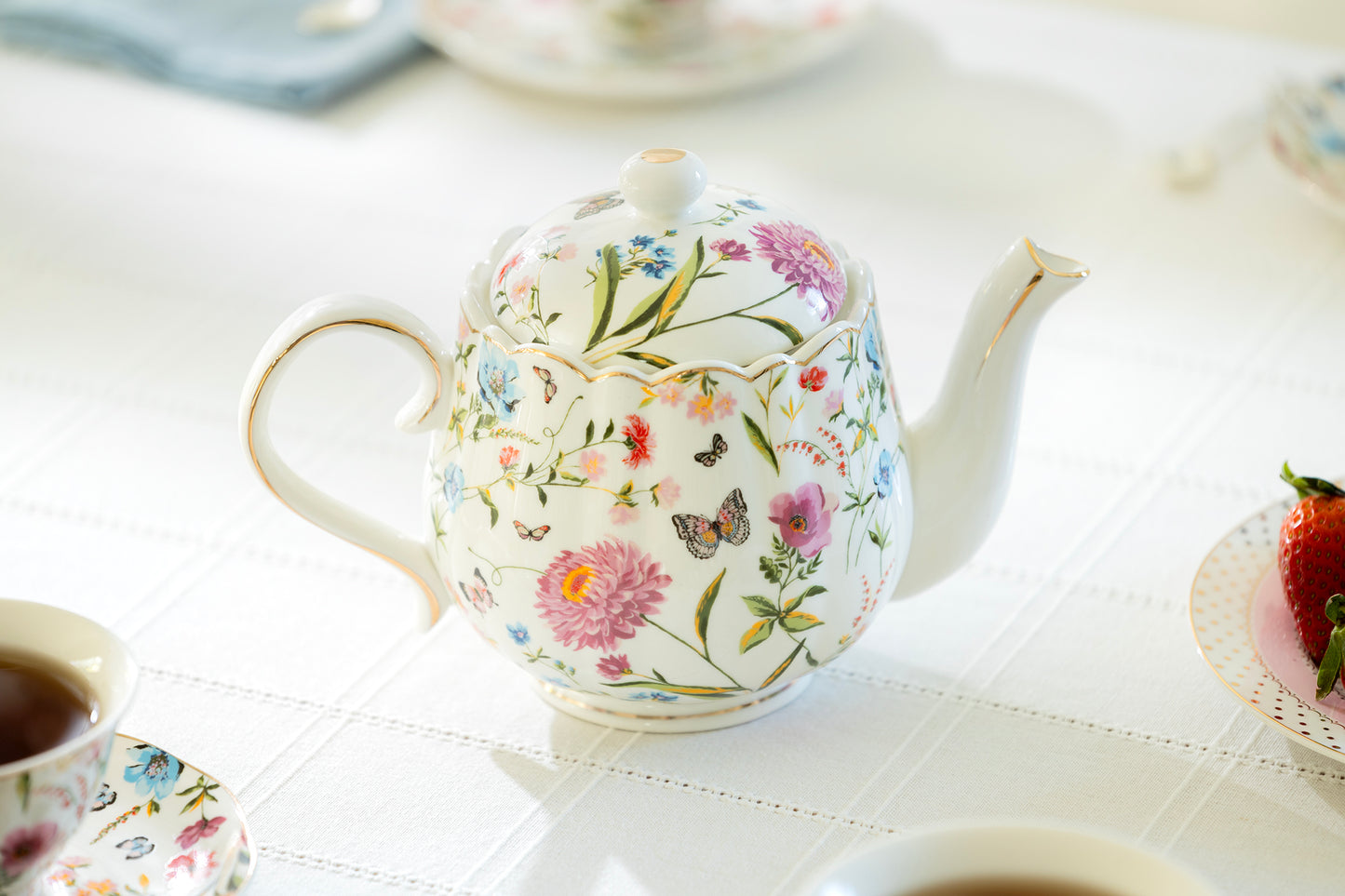 Butterfly Garden Fine Porcelain Tea Set