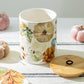 fall leaves & pumpkin lidded jar canister
