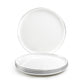 Silver Rim Blanc Bone China Dessert/Dinner Plate