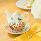 Yellow Rose Garden Fine Porcelain Tea For One Set