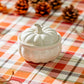 White Pumpkin Figural Reactive Glazed Bowl with Lid