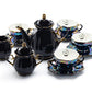 Grace Teaware Witchy Crystal Ball Black Gold Luster 11-Piece Tea Set