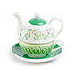 Emerald Geo Bloom Fine Porcelain Tea For One Set
