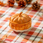 Orange Pumpkin Figural Reactive Glazed Bowl with Lid