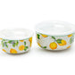 Lemon Garden Storage Bowls with Vented Lids Set of 2