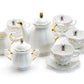 Grace Teaware Spider Web White Gold Scallop 11-Piece Tea Set