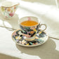 Spring Flowers with Hummingbird Fine Porcelain Tea Cup and Saucer