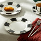 Grace Teaware Black and White Scallop Fine Porcelain Dessert Plate