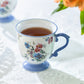 Azure Blossom Fine Porcelain Footed Mug