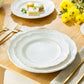 Rococo White Gold Fine Porcelain Dessert/Dinner Plate