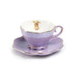 Purple Bunny Luster Tea Cup and Saucer