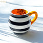 Terramoto Ceramic Halloween Spider Web Stripes Mug