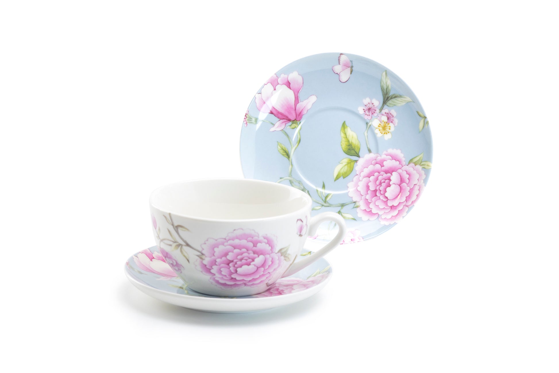 Stechcol Gracie China Peony and Magnolia Fine Porcelain Cup and Saucer set