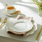 White Gold Scallop Fine Porcelain Dessert/Dinner Plate