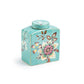 Peacock Lotus Garden Green Fine Porcelain Jar