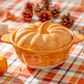 Orange Pumpkin Figural Reactive Glazed Baking Dish with Lid - Medium Size