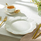 White Gold Scallop Fine Porcelain Dessert/Dinner Plate