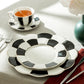 Black and White Scallop Fine Porcelain Tea Set