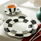 Grace Teaware Black and White Scallop Fine Porcelain Dessert / Dinner Plate
