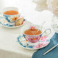 Gracie Bone China Empire Peony Blue Bone China Tea Cup and Saucer
