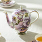 Stechcol Gracie Bone China Purple Gold Pansy Bone China Teapot