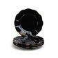 Black Gold Scallop Fine Porcelain Dessert/Salad Plate