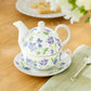 Purple Meadow Fine Porcelain Tea For One Set