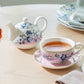 Blue Blossom Pink Fine Porcelain Tea For One Set