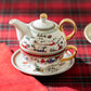 Christmas Winter Wonderland Tea Pot Tea Cup for one  Set
