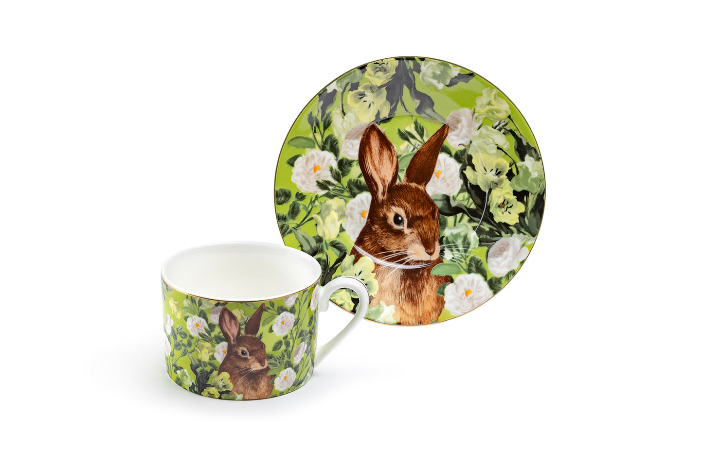 Bunny in Bloom Fine Porcelain Cup and Saucer