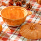 Orange Pumpkin Figural Reactive Glazed Baking Dish with Lid - Medium Size
