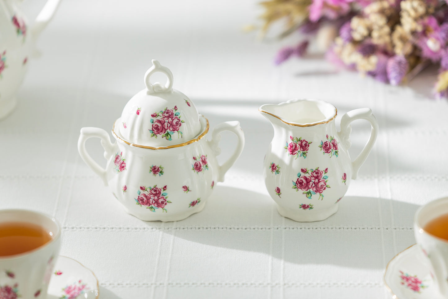 Rose Bud Fine Porcelain 11-Piece Mini Tea Set