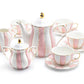 Grace Teaware Pink and White Scallop Fine Porcelain Tea Set