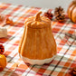 Orange Pumpkin Figural Reactive Glazed Jar with Silicone Seal Lid