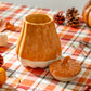 Orange Pumpkin Figural Reactive Glazed Jar with Silicone Seal Lid