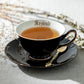 Arsenic Skull Black Gold Tea Cup and Saucer