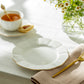 White Gold Scallop Fine Porcelain Dessert/Dinner Plate