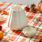 White Pumpkin Figural Reactive Glazed Jar with Silicone Seal Lid